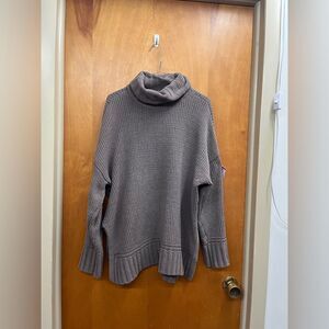Aerie Soft Knit Turtleneck Sweater in Taupe
